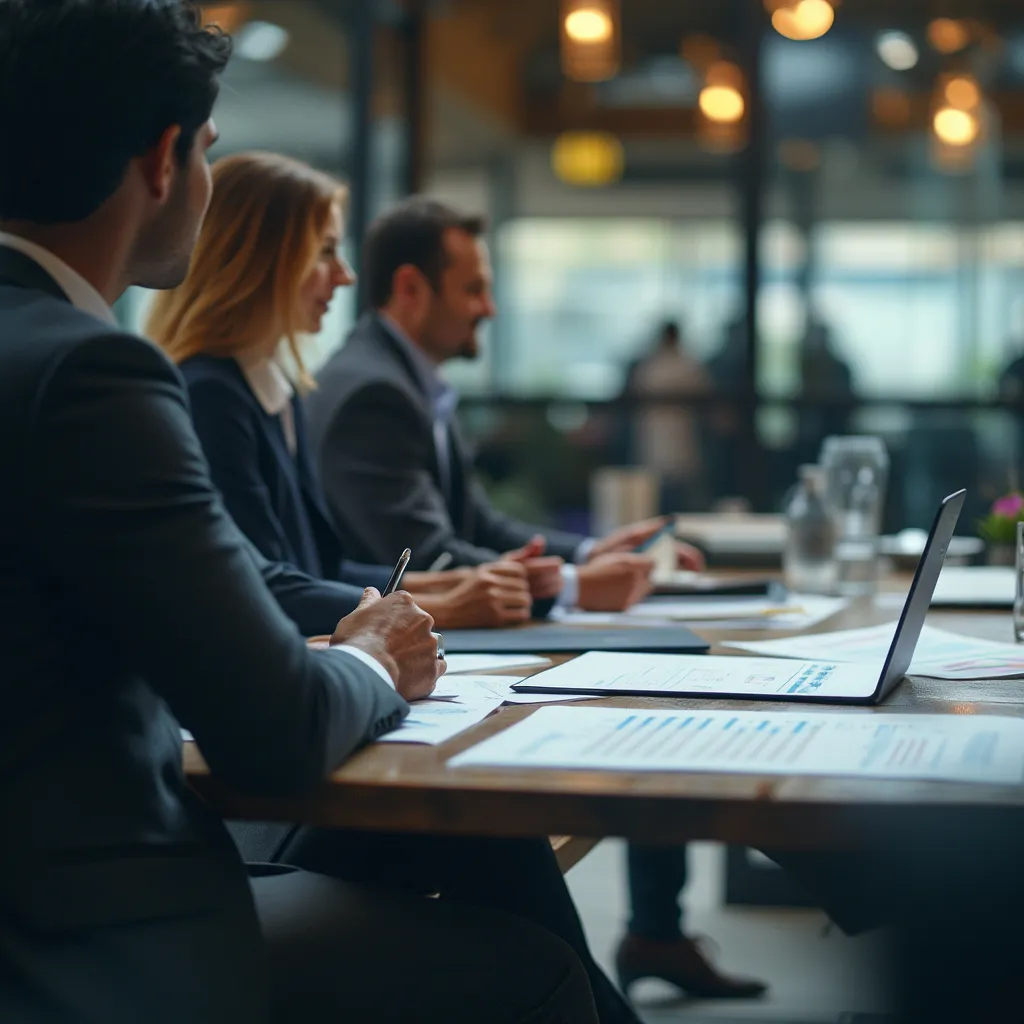 Equipo de consultoría discutiendo estrategias